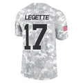 C.Panthers #17 Xavier Legette Player Arctic Camo Salute to Service Limited Game Gdoa Stitched Jerseys