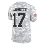 C.Panthers #17 Xavier Legette Player Arctic Camo Salute to Service Limited Game Gdoa Stitched Jerseys
