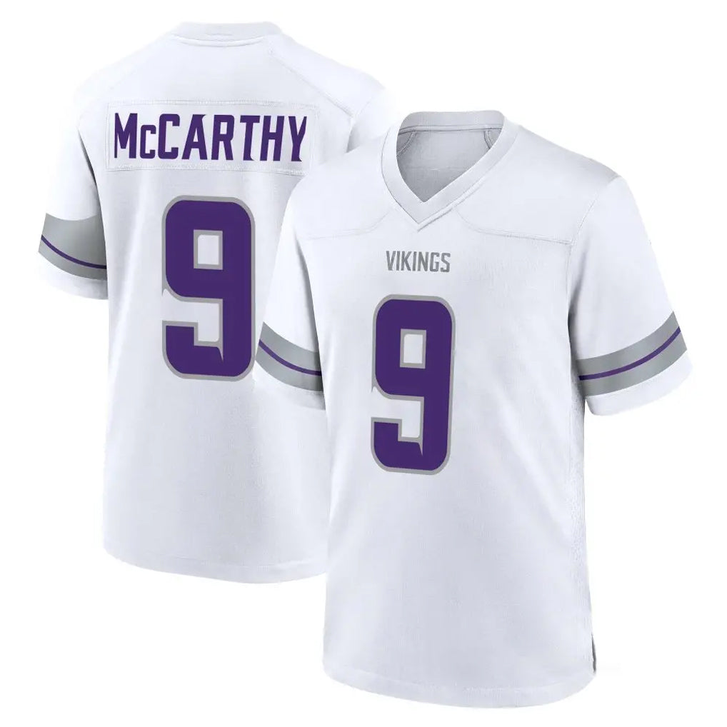 M.Vikings #9 J.J. McCarthy Player White Alternate Home Game Gdoa Stitched Jerseys