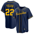 M.Brewers #22 Christian Yelich Player Navy Home Game Fdoa Stitched Jerseys