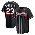 A.Braves #23 Michael Harris II Player Black Fashion Out Game Gdoa Stitched Jerseys