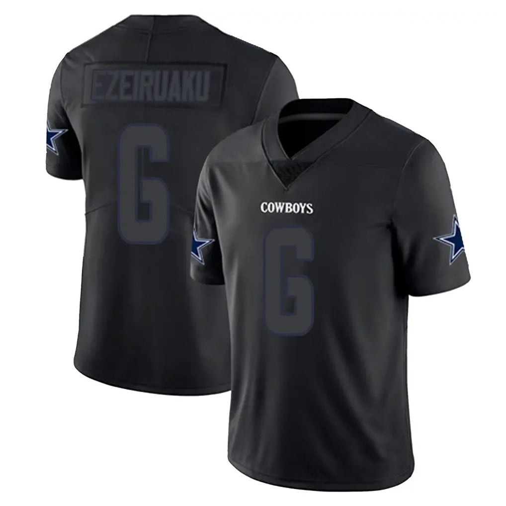 D.Cowboys #6 Donovan Ezeiruaku Player Black Impact Limited Home Game Gdoa Stitched Jerseys