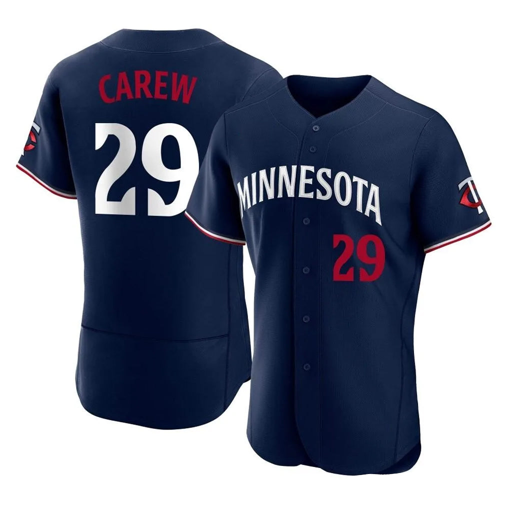M.Twins #29 Rod Carew Player Navy Replica Home Limited Elite Fdoa Stitched Jerseys