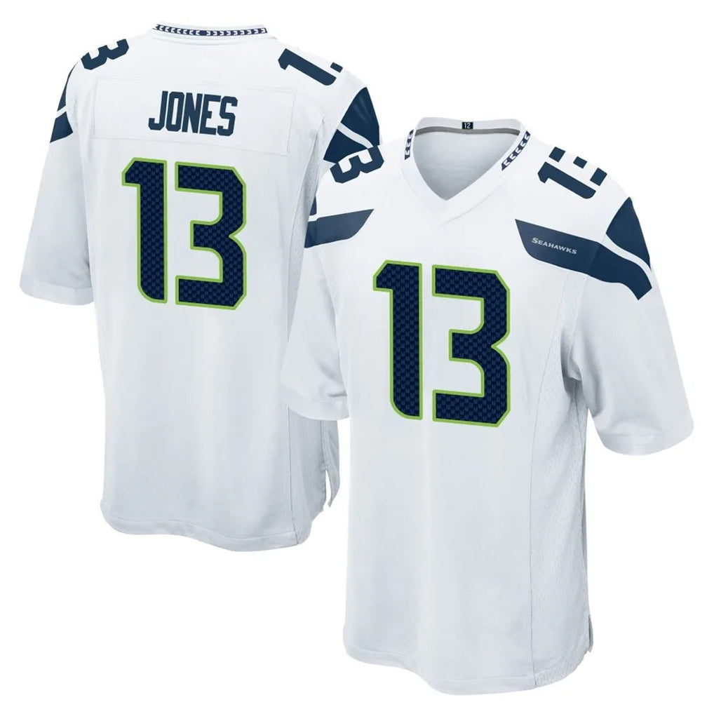S.Seahawks #13 Ernest Jones IV Player White Home Game Gdoa Stitched Jerseys