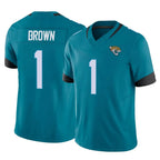 J.Jaguars #1 Montaric Brown Player Teal Vapor F.U.S.E. Limited Home Game Gdoa Stitched Jerseys