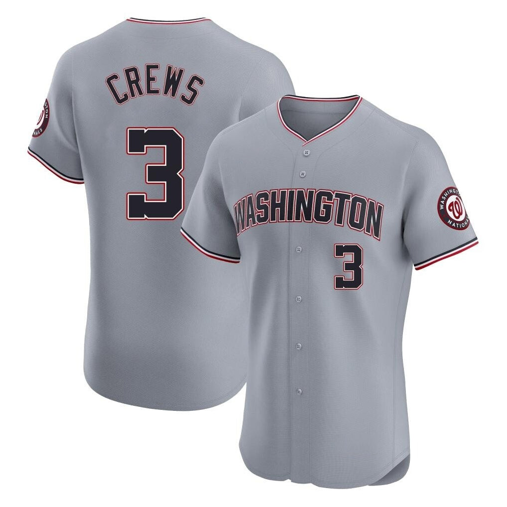 W.Nationals #3 Dylan Crews Player Gray City Connect Elite Alternate Fdoa Stitched Jerseys