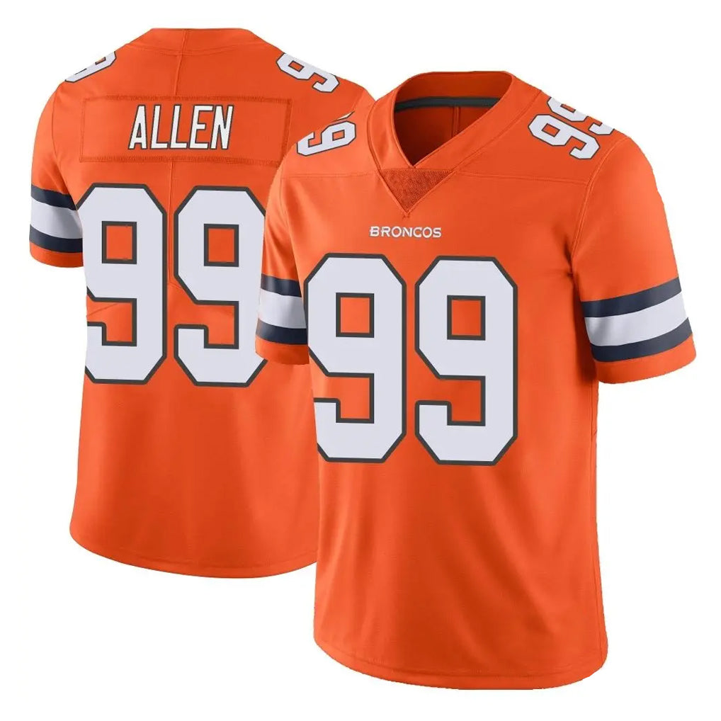 D.Broncos #99 Zach Allen Player Orange Vapor Untouchable Limited Home Game Gdoa Stitched Jerseys