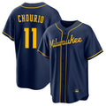 M.Brewers #11 Jackson Chourio Player Navy Home Game Fdoa Stitched Jerseys