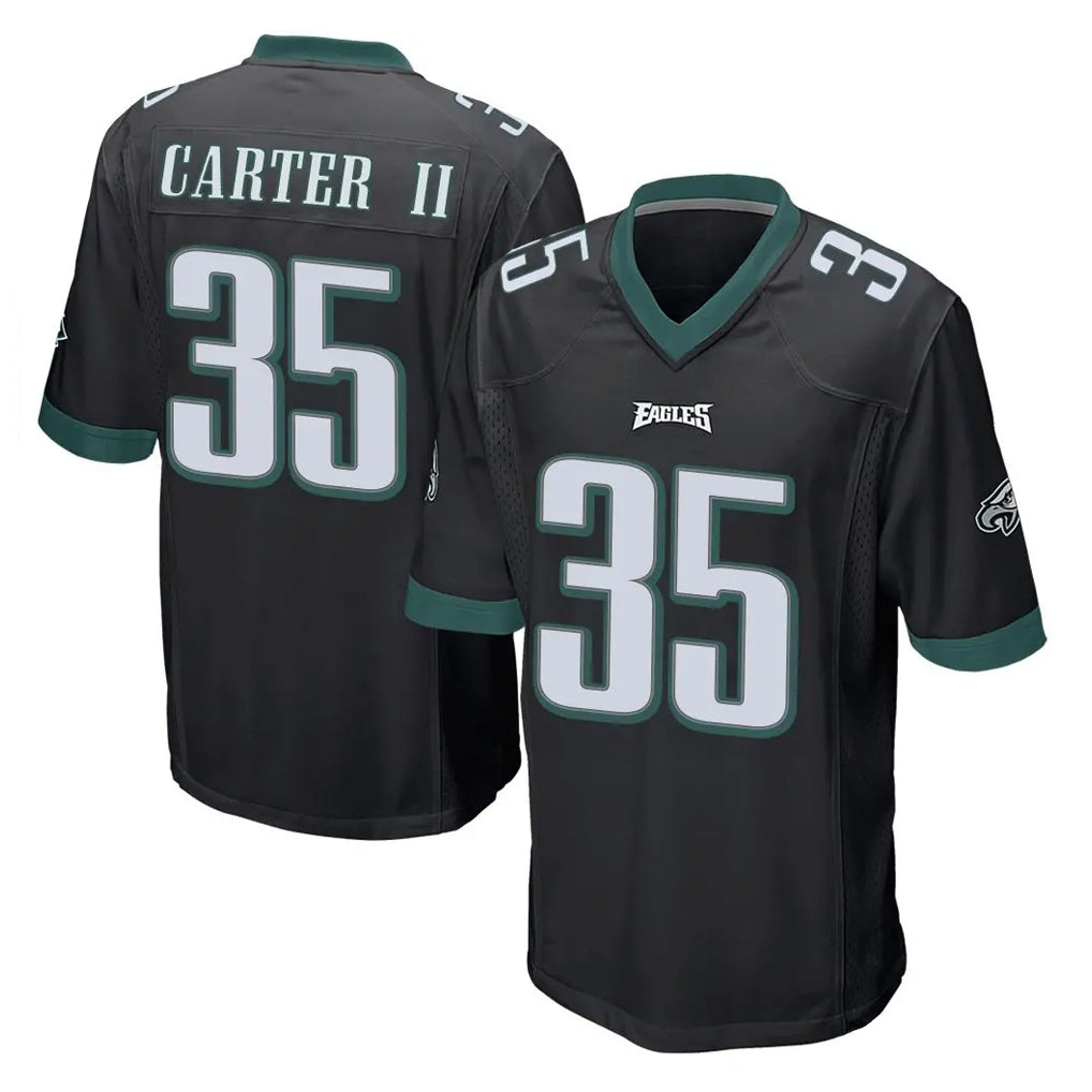 P.Eagles #35 Michael Carter II Player Black Home Game Gdoa Stitched Jerseys
