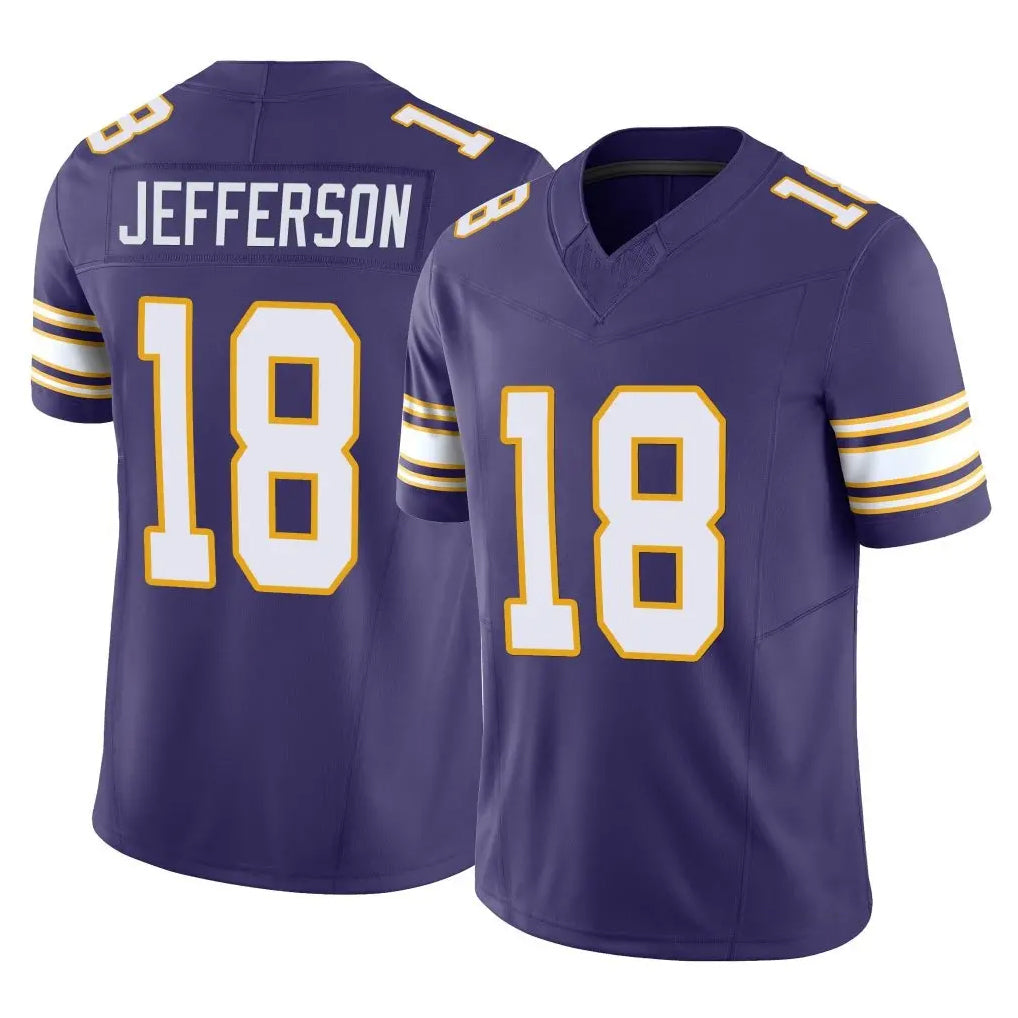 M.Vikings #18 Justin Jefferson Player Purple Limited Classic Vapor F.U.S.E. Home Game Gdoa Stitched Jerseys