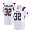 NE.Patriots #32 TreVeyon Henderson Player White Home Game Gdoa Stitched Jerseys