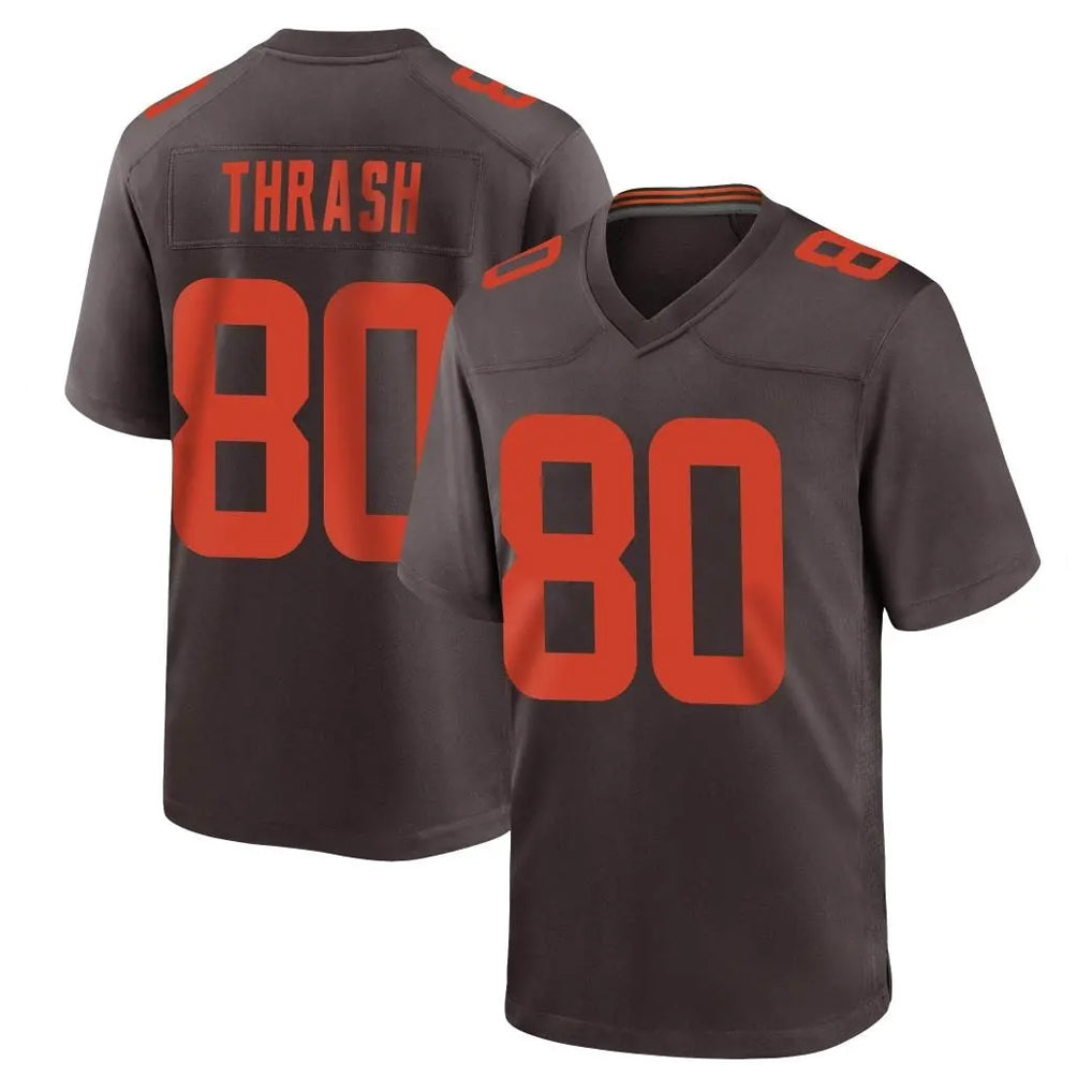 C.Browns #80 Jamari Thrash Player Brown Alternate Home Game Gdoa Stitched Jerseys