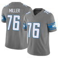 D.Lions #76 Blake Miller Player Gray Vapor F.U.S.E. Limited Home Game Gdoa Stitched Jerseys