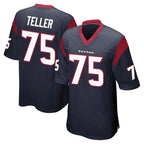 H.Texans #75 Wyatt Teller Player Navy Home Game Gdoa Stitched Jerseys