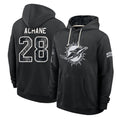 M.Dolphins #28 De'Von Achane Player 2026 Black Logo Pullover Hoodies Limited Game Gdoa Stitched Jerseys