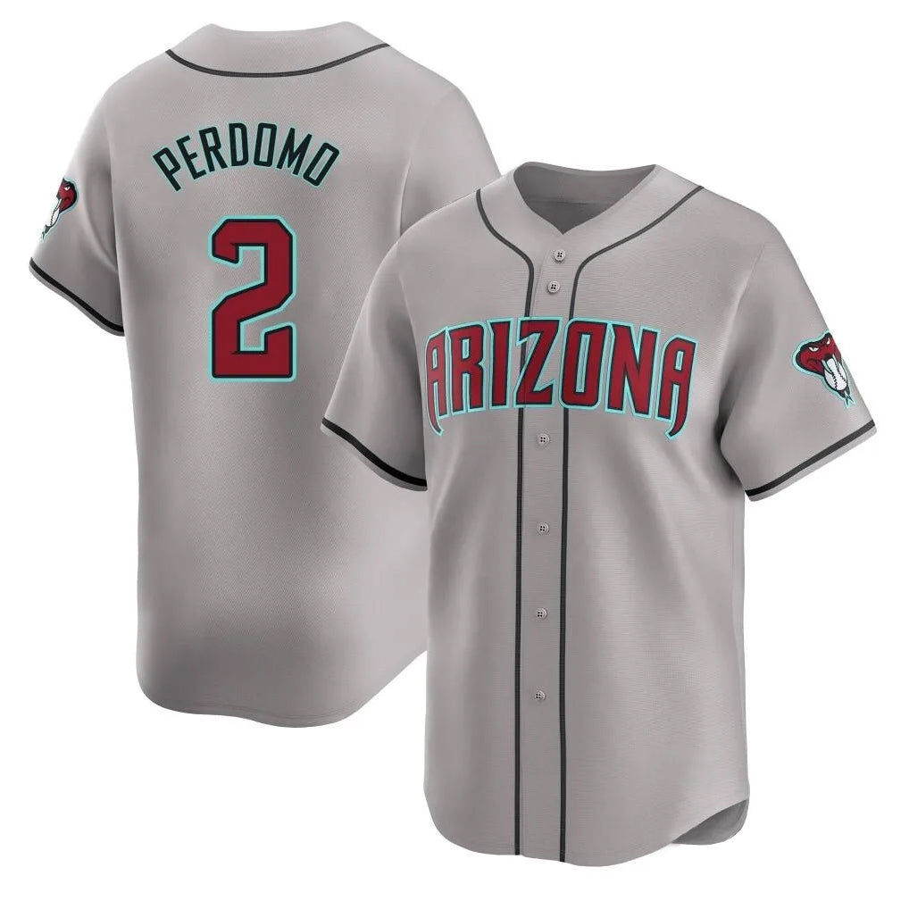 A.Diamondbacks #2 Geraldo Perdomo Player Gray Road Limited Home Game Gdoa Stitched Jerseys