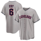 C.Guardians #6 David Fry Player Gray Game Home Gdoa Stitched Jerseys