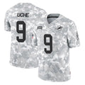 M.Dolphins #9 Joshua Uche Player Arctic Camo Salute To Service Limited Game Gdoa Stitched Jerseys