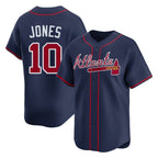 A.Braves #10 Chipper Jones Player Navy Limited Home Game Gdoa Stitched Jerseys