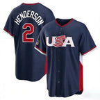 B.Orioles #2 Gunnar Henderson Player Navy USA 2026 World Classic Home Game Gdoa Stitched Jerseys