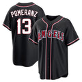 LA.Angels #13 Drew Pomeranz Player Black Fashion Out Home Game Fdoa Stitched Jerseys
