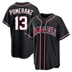 LA.Angels #13 Drew Pomeranz Player Black Fashion Out Home Game Fdoa Stitched Jerseys