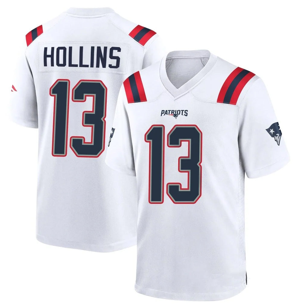 NE.Patriots #13 Mack Hollins Player White Home Game Gdoa Stitched Jerseys