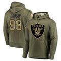 LV.Raiders #98 Maxx Crosby Player Olive Salute to Service Pullover Hoodies Home Game Gdoa Stitched Jerseys
