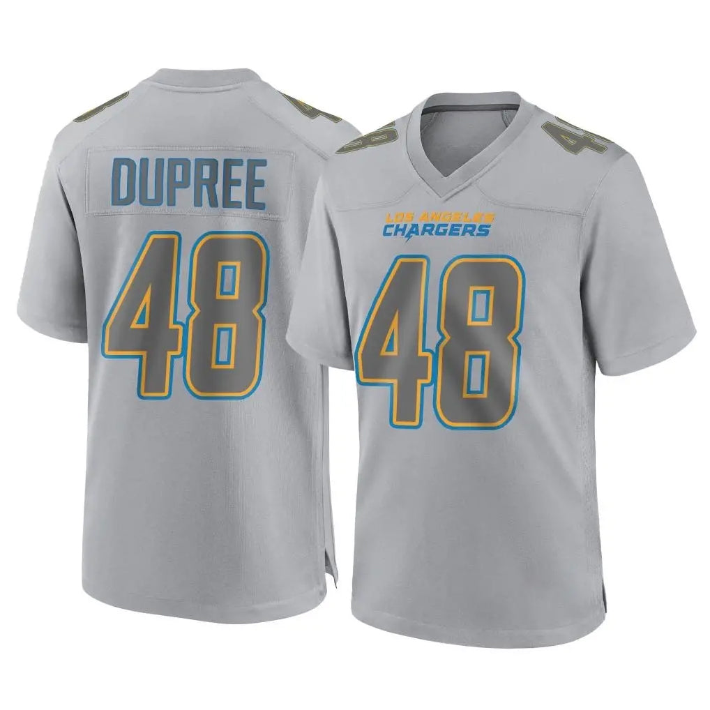 LA.Chargers #48 Bud Dupree Player Gray Atmosphere Fashion Home Game Gdoa Stitched Jerseys