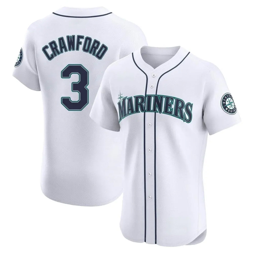 S.Mariners #3 J.P. Crawford Player White Home Limited Elite Fdoa Stitched Jerseys