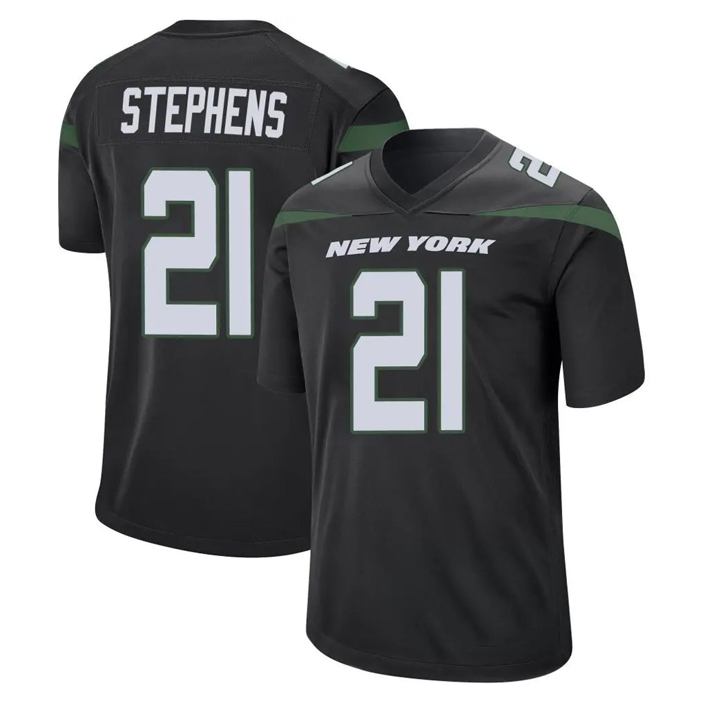 NY.Jets #21 Brandon Stephens Player Stealth Black Home Game Gdoa Stitched Jerseys