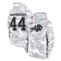 B.Bills #44 Joe Andreessen Player Arctic Camo Salute to Service Hoodies Limited Gdoa Stitched Jerseys