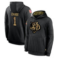 C.Bengals #1 Ja'Marr Chase Player Black Salute to Service Pullover Hoodies Limited Gdoa Stitched Jerseys