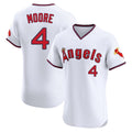 LA.Angels #4 Christian Moore Player White T-shirt Home Limited Elite Fdoa Stitched Jerseys