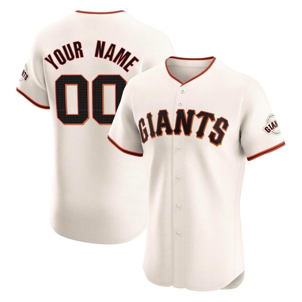 Custom SF.Giants Cream Limited Elite Home Game Any Name & Number Gdoa Stitched Jerseys