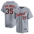 D.Tigers #35 Justin Verlander Player Gray Home Limited Gdoa Stitched Jerseys