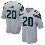 S.Seahawks #20 Julian Love Player Gray Home Game Gdoa Stitched Jerseys