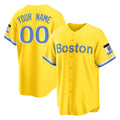 Custom B.Red Sox Yellow Home Game Any Name & Number Gdoa Stitched Jerseys