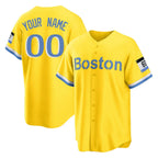 Custom B.Red Sox Yellow Home Game Any Name & Number Gdoa Stitched Jerseys