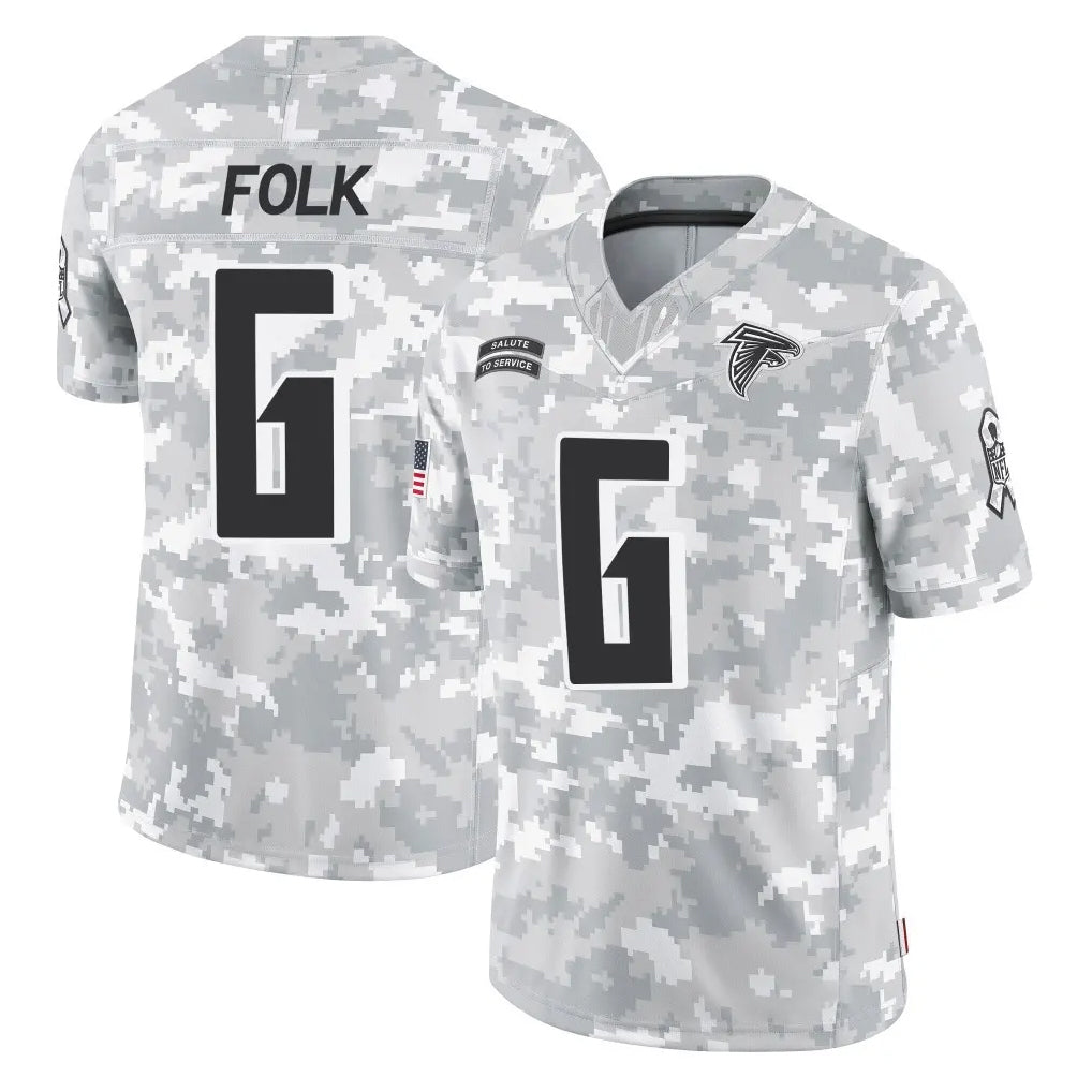 A.Falcons #6 Nick Folk Player Camo Salute to Service Limited Gdoa Stitched Jerseys
