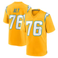 LA.Chargers #76 Joe Alt Player Gold Home Game Gdoa Stitched Jerseys