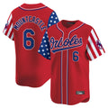 B.Orioles #6 Ryan Mountcastle Player Red Independence Day Vapor Premier Limited Home Game Gdoa Stitched Jerseys