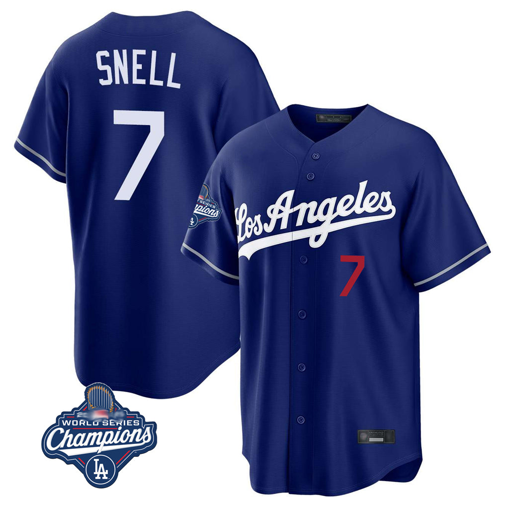 LA.Dodgers #7 Blake Snell Player Royal Game World Series Meet Home Fdoa Stitched Jerseys