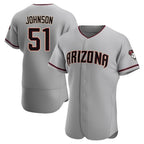 A.Diamondbacks #51 Randy Johnson Player Gray Authentic Road Stitched Jerseys