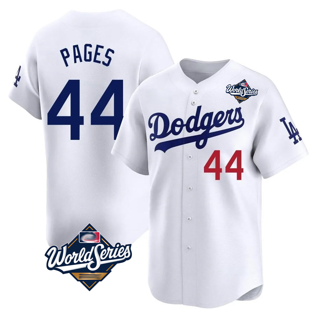 LA.Dodgers #44 Andy Pages Player White World Series Limited Home Fdoa Stitched Jerseys