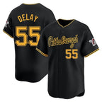 P.Pirates #55 Jason Delay Player Black Alt Home Limited Fdoa Stitched Jerseys