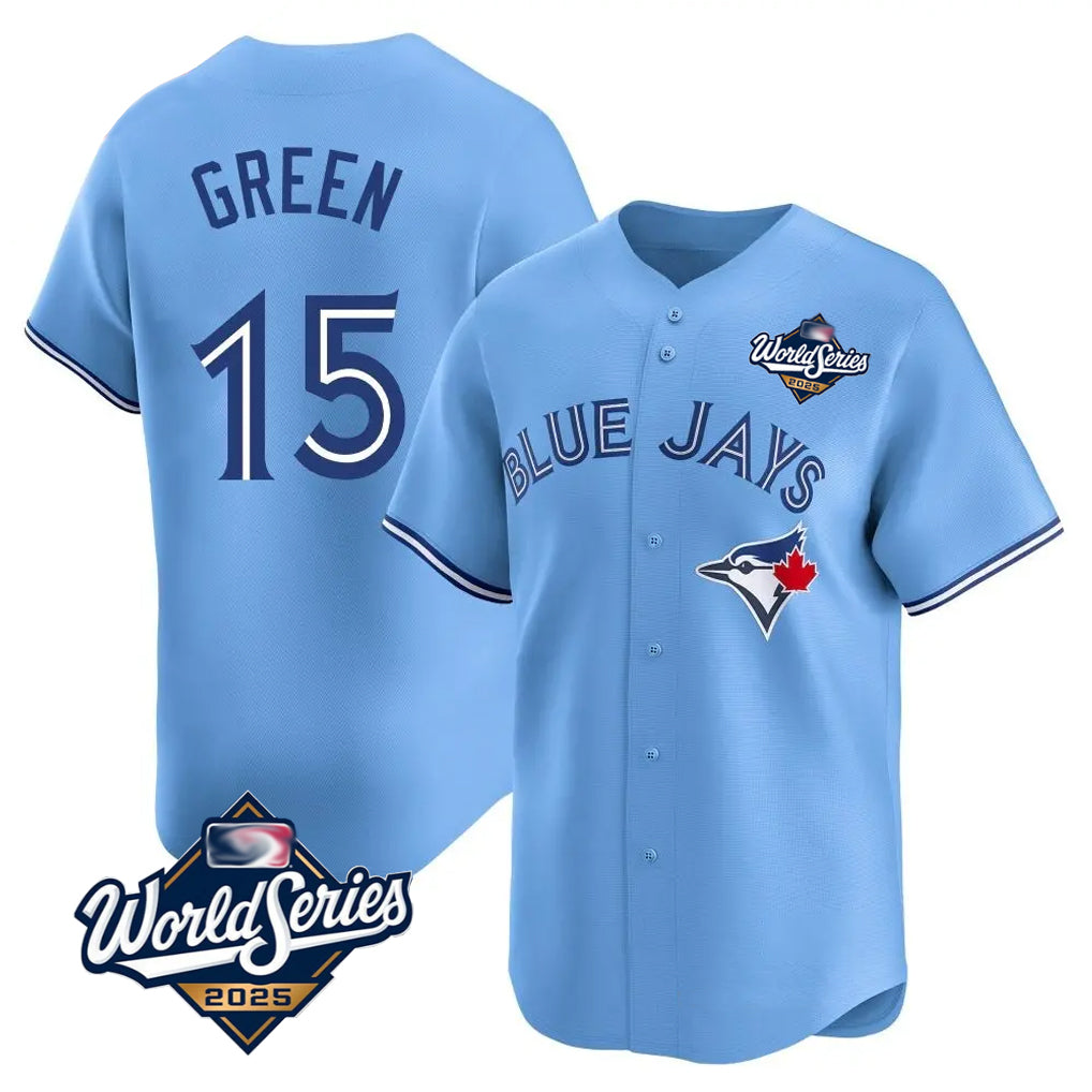 T.Blue Jays #15 Chad Green Player Blue 2025 World Series Game Fdoa Stitched Jerseys