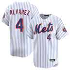 NY.Mets #4 Francisco Alvarez Player White Home Replica Fdoa Stitched Jerseys