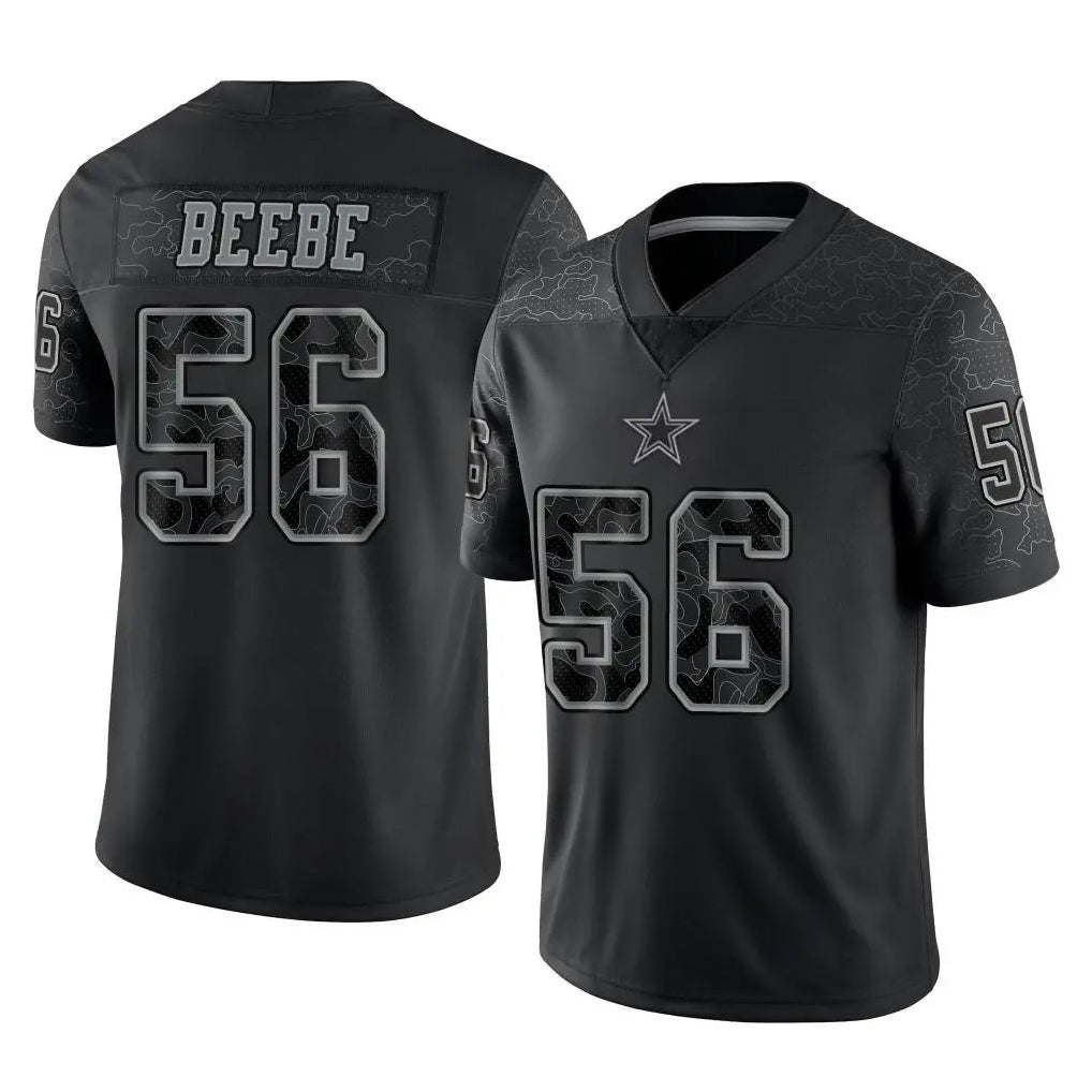 D.Cowboys #56 Cooper Beebe Player Black Limited Reflective Home Game Gdoa Stitched Jerseys