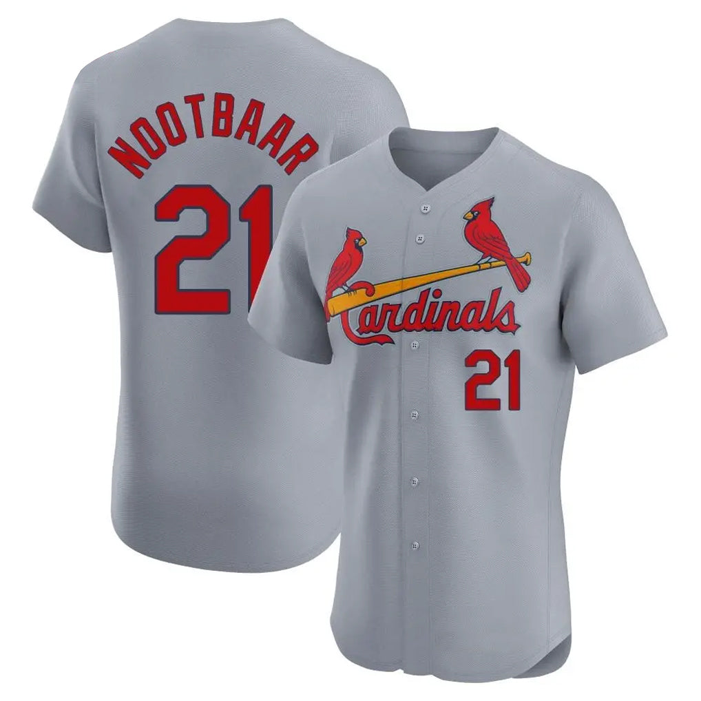 St. Louis Cardinals #21 Lars Nootbaar Player Gary Home Limited Elite Fdoa Stitched Jerseys